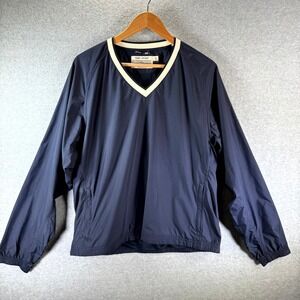 Tory Sport Windbreaker Jacket Men's XL Navy Blue Lined V-Neck Pullover Outdoor‎